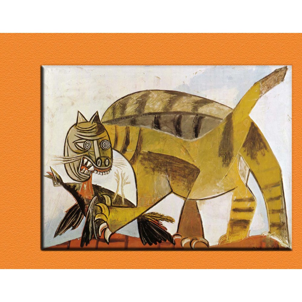 Picasso Cat Devouring a Bird